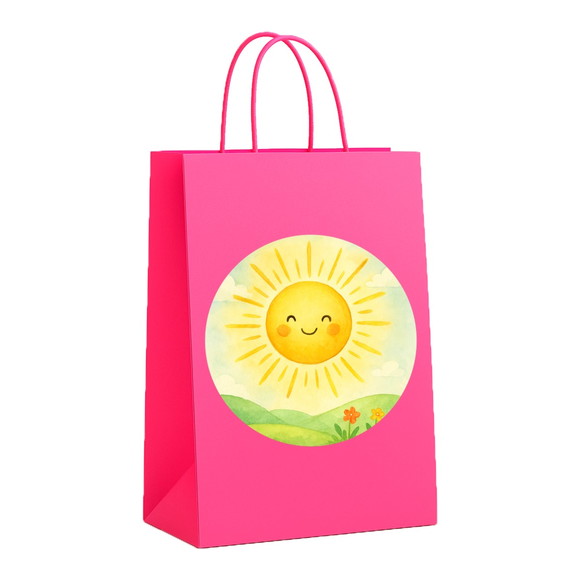 Sacola de Papel Personalizada Infantil Raio de Sol Aquarela - Imagem 3