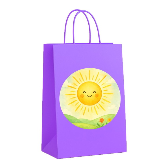 Sacola de Papel Personalizada Infantil Raio de Sol Aquarela - Imagem 4