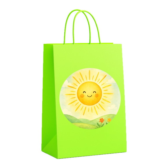 Sacola de Papel Personalizada Infantil Raio de Sol Aquarela - Imagem 5