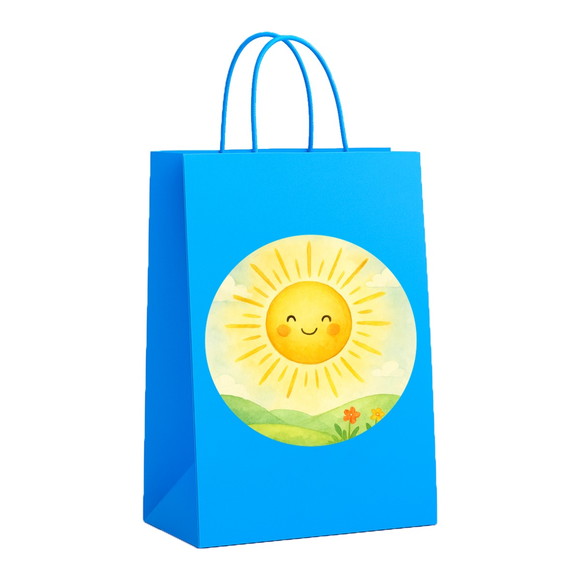 Sacola de Papel Personalizada Infantil Raio de Sol Aquarela - Imagem 2