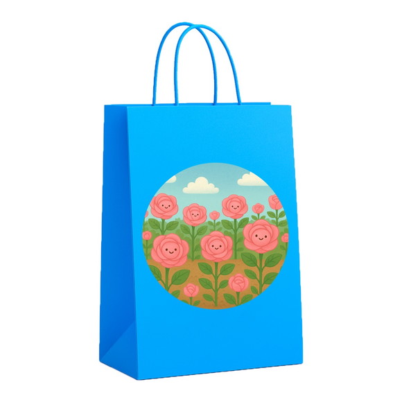 Sacola de Papel Personalizada Infantil Rosas Fofas - Imagem 2