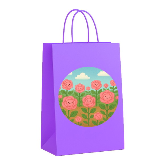 Sacola de Papel Personalizada Infantil Rosas Fofas - Imagem 4