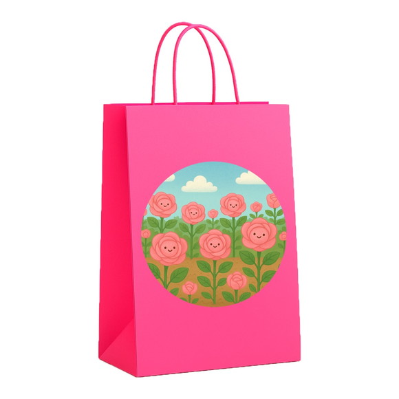 Sacola de Papel Personalizada Infantil Rosas Fofas - Imagem 3