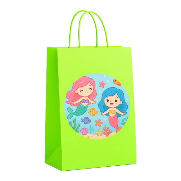 Sacola de Papel Personalizada Infantil Sereias - Imagem 4
