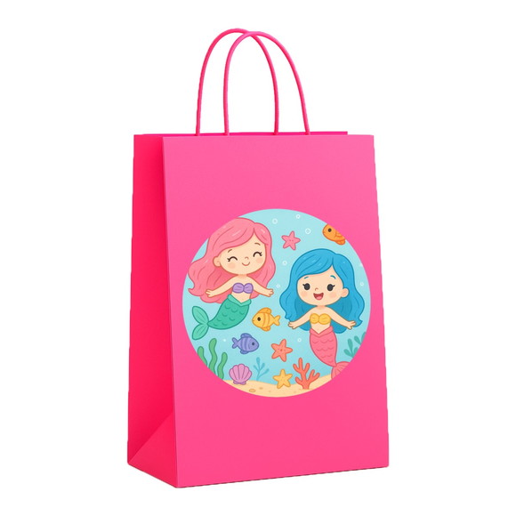 Sacola de Papel Personalizada Infantil Sereias - Imagem 2