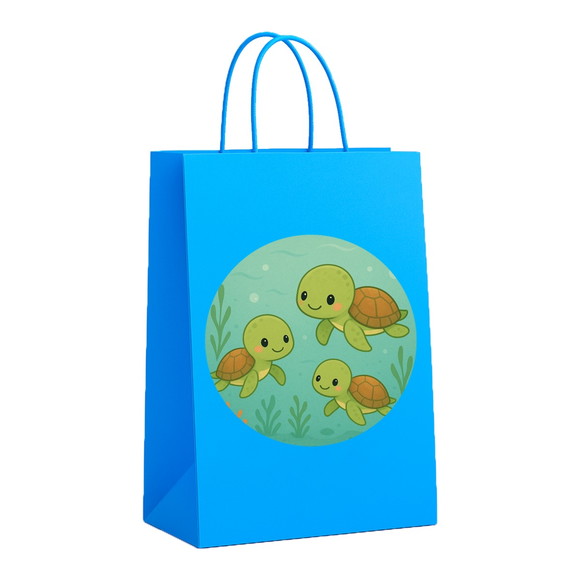 Sacola de Papel Personalizada Infantil Tartaruguinhas - Imagem 2
