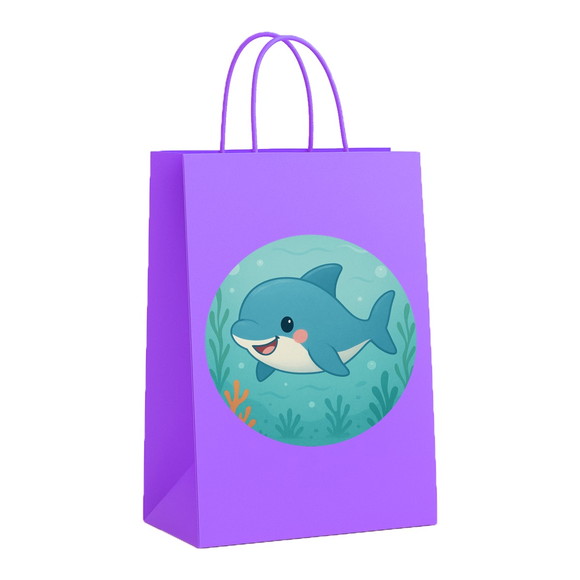 Sacola de Papel Personalizada Infantil Tubarãozinho Fofo - Imagem 4