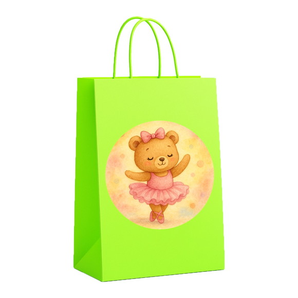 Sacola de Papel Personalizada Infantil Ursinha Bailarina - Imagem 5