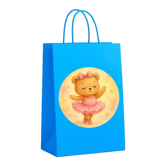 Sacola de Papel Personalizada Infantil Ursinha Bailarina - Imagem 2