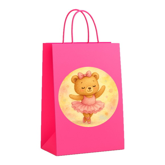 Sacola de Papel Personalizada Infantil Ursinha Bailarina - Imagem 3