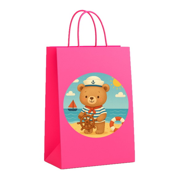 Sacola de Papel Personalizada Infantil Ursinho Marinheiro - Imagem 3