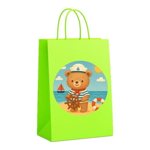Sacola de Papel Personalizada Infantil Ursinho Marinheiro - Imagem 5
