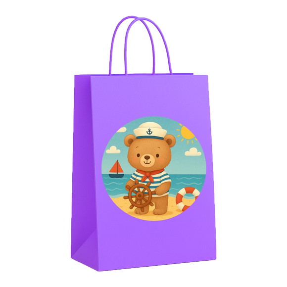 Sacola de Papel Personalizada Infantil Ursinho Marinheiro - Imagem 4