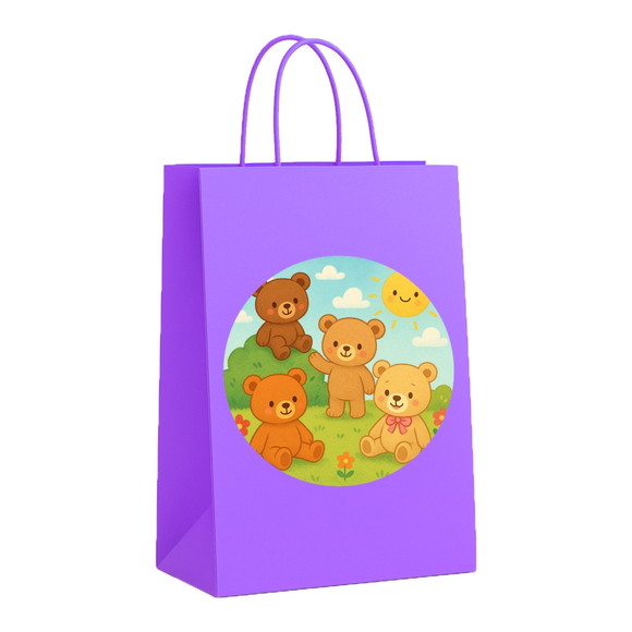Sacola de Papel Personalizada Infantil Ursinhos - Imagem 4