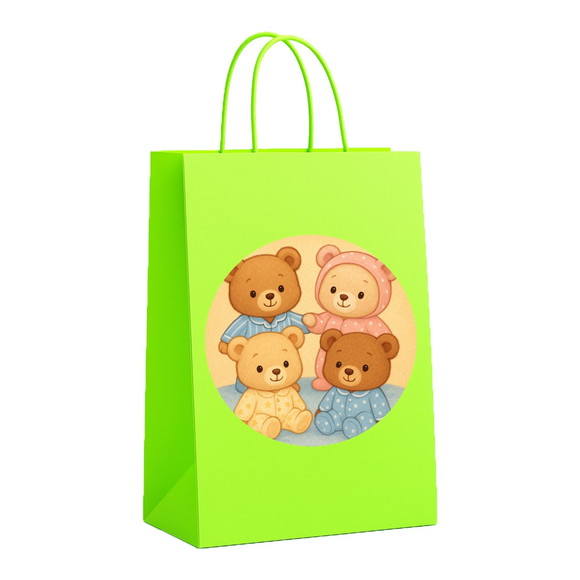 Sacola de Papel Personalizada Infantil Ursinhos de Pijama - Imagem 5