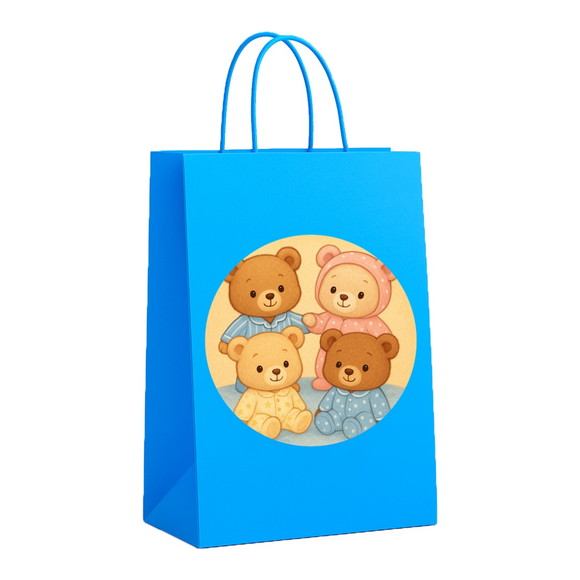Sacola de Papel Personalizada Infantil Ursinhos de Pijama - Imagem 2