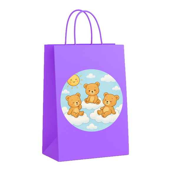 Sacola de Papel Personalizada Infantil Ursinhos na Nuvem - Imagem 4