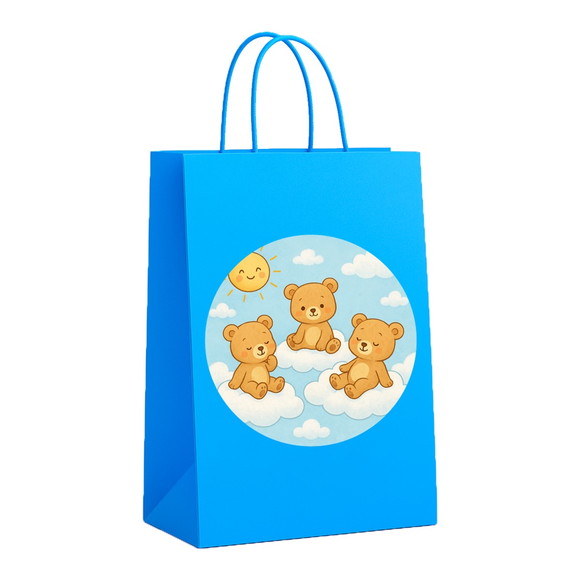 Sacola de Papel Personalizada Infantil Ursinhos na Nuvem - Imagem 2
