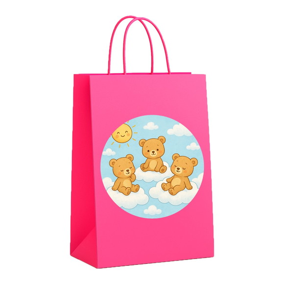 Sacola de Papel Personalizada Infantil Ursinhos na Nuvem - Imagem 3