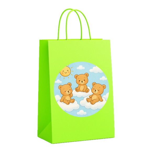 Sacola de Papel Personalizada Infantil Ursinhos na Nuvem - Imagem 5