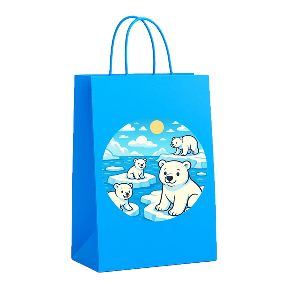 Sacola de Papel Personalizada Infantil Ursos Polares - Imagem 2