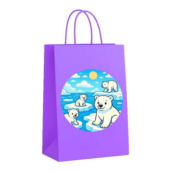 Sacola de Papel Personalizada Infantil Ursos Polares - Imagem 4