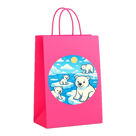 Sacola de Papel Personalizada Infantil Ursos Polares - Imagem 3
