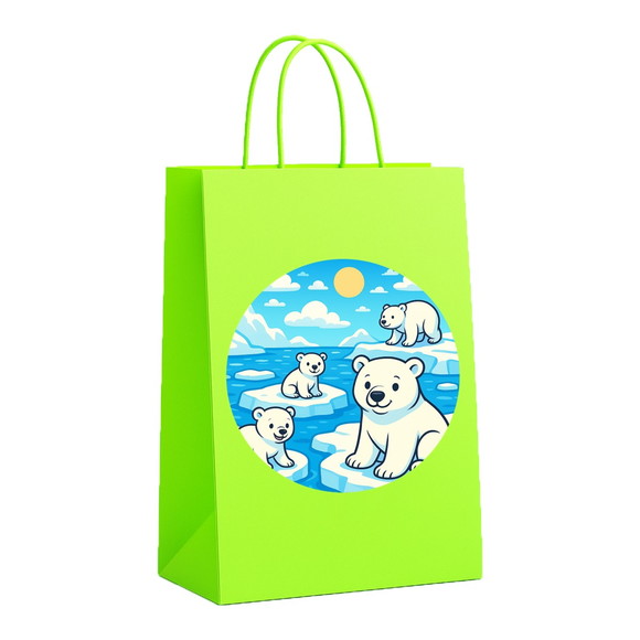 Sacola de Papel Personalizada Infantil Ursos Polares - Imagem 5