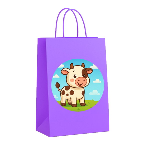 Sacola de Papel Personalizada Infantil Vaquinha - Imagem 4