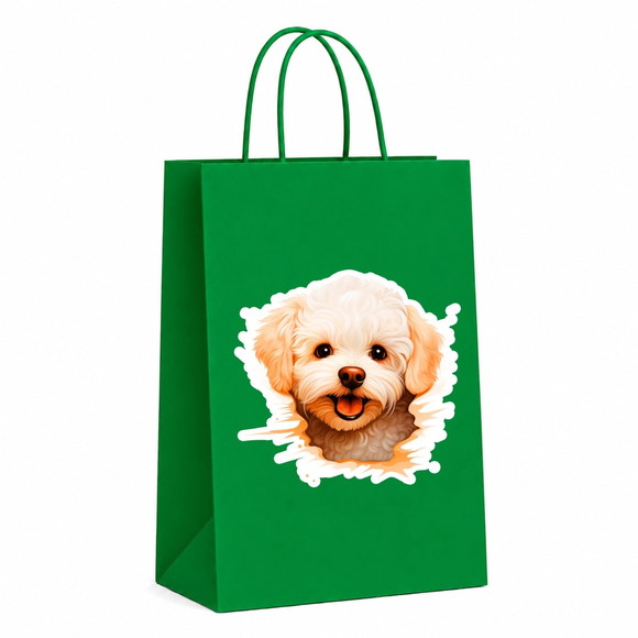 Sacola Papel Festa Raça Cachorro Bichon Frisé - Imagem 4