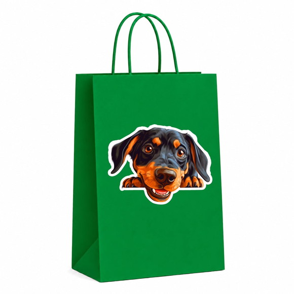 Sacola Papel Festa Raça Cachorro Cão Austríaco Preto Canela - Imagem 4