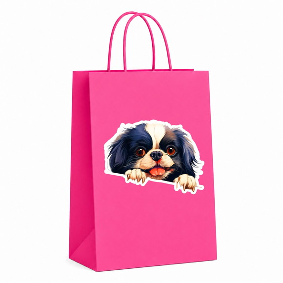 Sacola Papel Festa Raça Cachorro Chin Japonês - Imagem 2