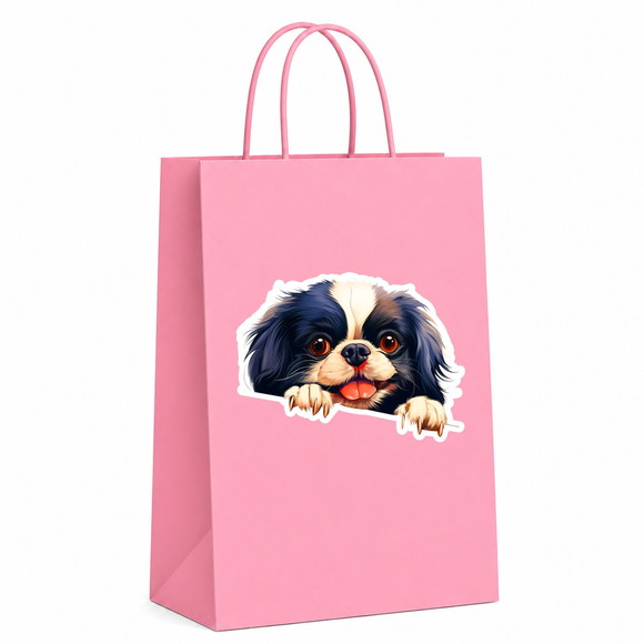 Sacola Papel Festa Raça Cachorro Chin Japonês - Imagem 5