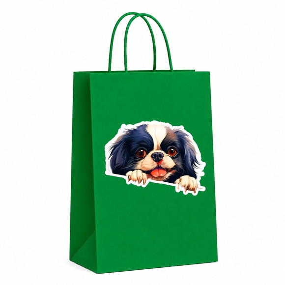 Sacola Papel Festa Raça Cachorro Chin Japonês - Imagem 4