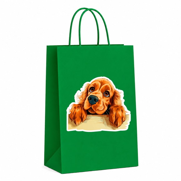 Sacola Papel Festa Raça Cachorro Cocker Spaniel Inglês - Imagem 4