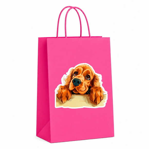 Sacola Papel Festa Raça Cachorro Cocker Spaniel Inglês - Imagem 2