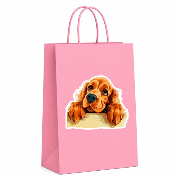 Sacola Papel Festa Raça Cachorro Cocker Spaniel Inglês - Imagem 5