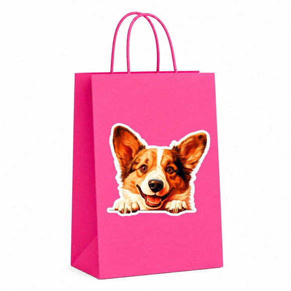 Sacola Papel Festa Raça Cachorro Corgi Galês Cardigan - Imagem 2