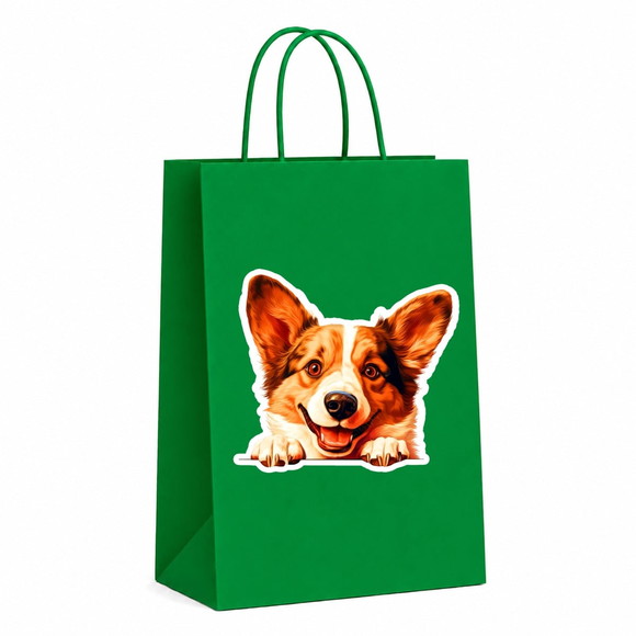 Sacola Papel Festa Raça Cachorro Corgi Galês Cardigan - Imagem 4