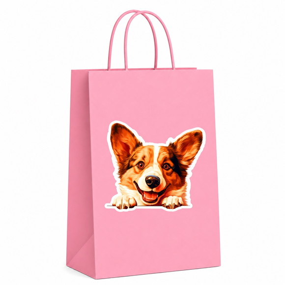 Sacola Papel Festa Raça Cachorro Corgi Galês Cardigan - Imagem 5