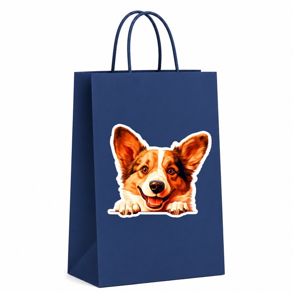 Sacola Papel Festa Raça Cachorro Corgi Galês Cardigan - Imagem 3