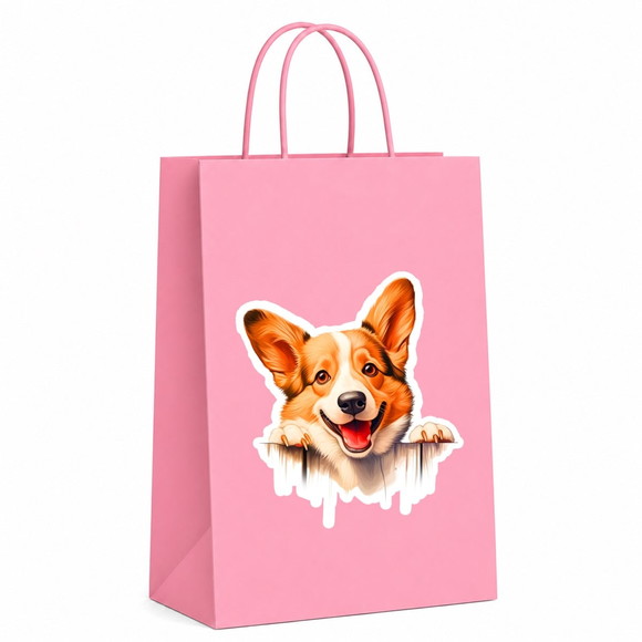 Sacola Papel Festa Raça Cachorro Corgi Galês Pembroke - Imagem 5