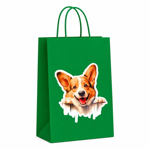 Sacola Papel Festa Raça Cachorro Corgi Galês Pembroke - Imagem 4