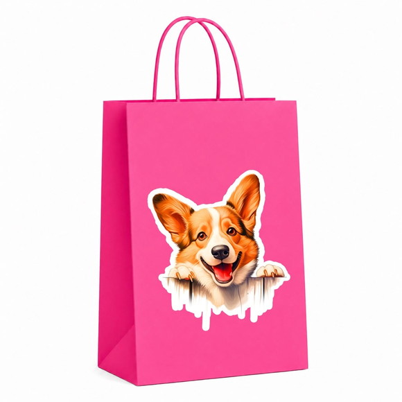 Sacola Papel Festa Raça Cachorro Corgi Galês Pembroke - Imagem 2