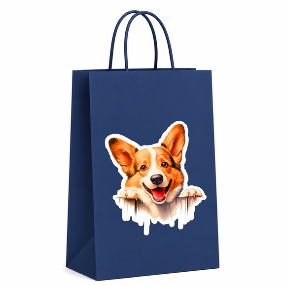 Sacola Papel Festa Raça Cachorro Corgi Galês Pembroke - Imagem 3