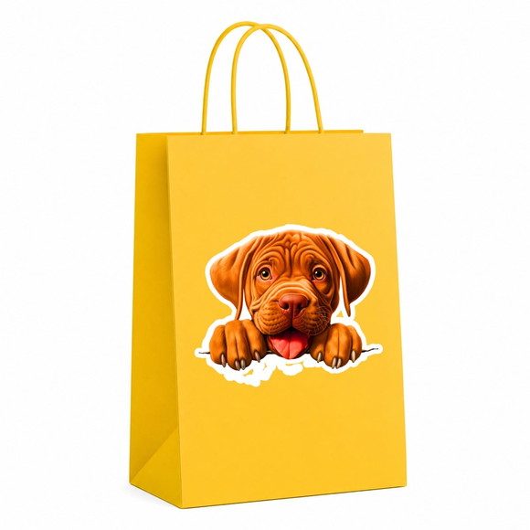 Sacola Papel Festa Raça Cachorro Dogue de Bordeaux