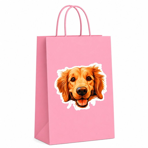 Sacola Papel Festa Raça Cachorro Golden Retriever - Imagem 5