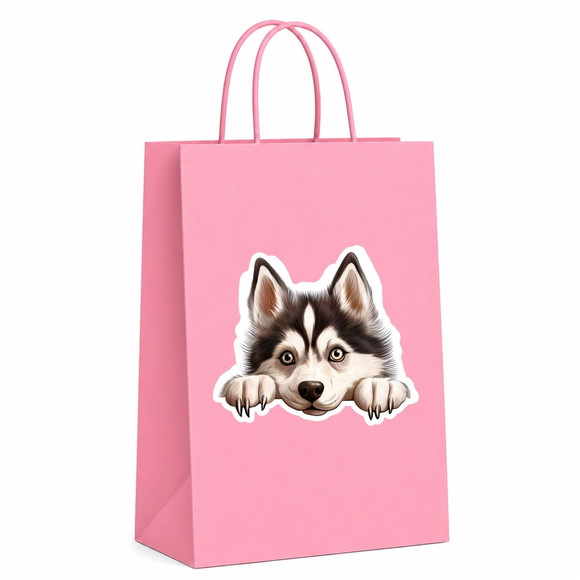 Sacola Papel Festa Raça Cachorro Husky Siberiano - Imagem 5