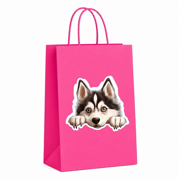 Sacola Papel Festa Raça Cachorro Husky Siberiano - Imagem 2