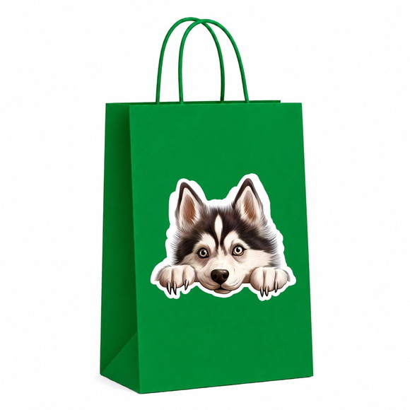 Sacola Papel Festa Raça Cachorro Husky Siberiano - Imagem 4